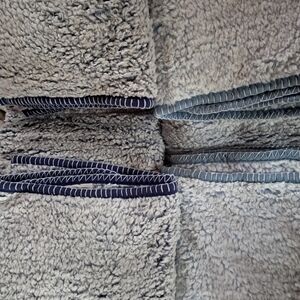 2 Plush Blue & Light Blue Sherpa Blankets